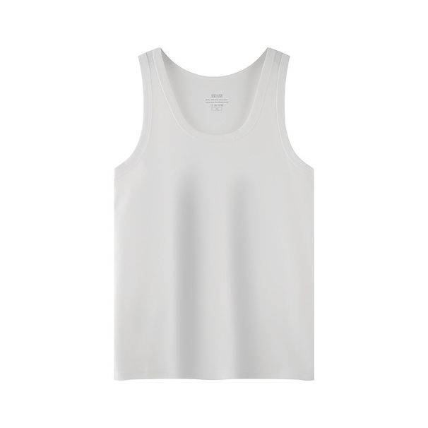 Pulse Light 50s Liquid Ammonia Xinjiang Long Staple Pure Cotton Pima Three-Needle Ice Silk Sleeveless Men's Base Layer_viptrois.com