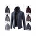 Men's Casual Hooded Sweater - Solid Color Knit Pullover, Warm & Comfortable Oversized Hoodie For Autumn & Winter_viptrois.com