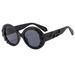 Men's Sunglasses Personality Pattern Round Sunglasses Large Frame Contrast Leopard Print Sunglasses Fashion Sunglasses For Women_viptrois.com