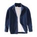 Pure L966 Autumn Winter Stand Collar Knitted Cardigan Korean Style Versatile Outerwear Sweater Top Jacket For Men One Piece_viptrois.com
