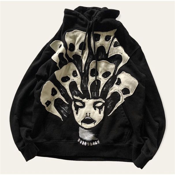 2027 Fashion Y2K Hip-Hop Dark Retro Hoodies Women/Men Quilted 3D Heavyweight Quilt Embroidery Loose-Fitting Long Sleeve Loose Hooded Sweatshirts_viptrois.com