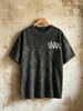 230g Vintage Washed Men Crew Neck Tee VIVAZ Rough Street Graffiti Script Font Print Short Sleeve Casual Summer Top_viptrois.com