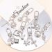 Fashionable Exquisite Pearl Diamond Snowflake Bow Keychain Bag Pendant Girlfriends Friends Memorial Gift_viptrois.com