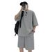 Men's Clothing Short Sleeved T Shirt Men's Casual Ins Summer Trend Loose Five Point Sleeve Clothes_viptrois.com