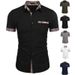 Men's Clothing Short Sleeved Plaid Fashion Casual Tops Shirts_viptrois.com
