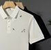 Men's Summer Fashion Short Sleeve Polo Shirt Floral Embroidery Turn Down Collar Korean Style T-Shirt_viptrois.com