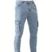 Modern Men's Slim Fit Stretch Denim Jeans With Side Pockets | Classic Straight Leg | All-Season Comfort_viptrois.com