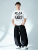 Men's 100% Cotton ATLAS SUPPLY Laurel Badge Graphic Tee, Summer Casual Round Neck Regular Fit Vintage Streetwear Short Sleeve T-shirt_viptrois.com