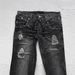 Men's Clothing Y2k Gothic Style Flared Pants Street Retro Washed Hole Double Waist Jeans Trendy Trousers_viptrois.com