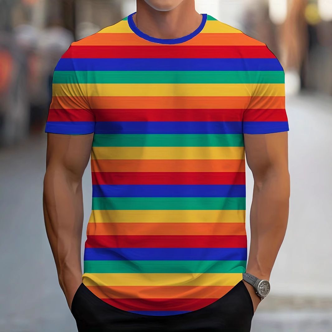 Men's Clothing Printed T Shirt Round Neck Spring And Summer Durable Daily Versatile_viptrois.com
