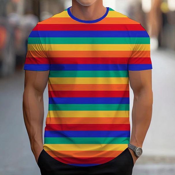 Men's Clothing Printed T Shirt Round Neck Spring And Summer Durable Daily Versatile_viptrois.com