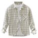 Fresh Plaid Long Sleeved Shirt For Men, Fashionable And Versatile, Artistic And Casual Loose Top_viptrois.com