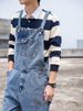 Man's clothing Men's denim overalls couple ripped loose straight jumpsuit wide leg overalls suspenders ins Daddy pants_viptrois.com