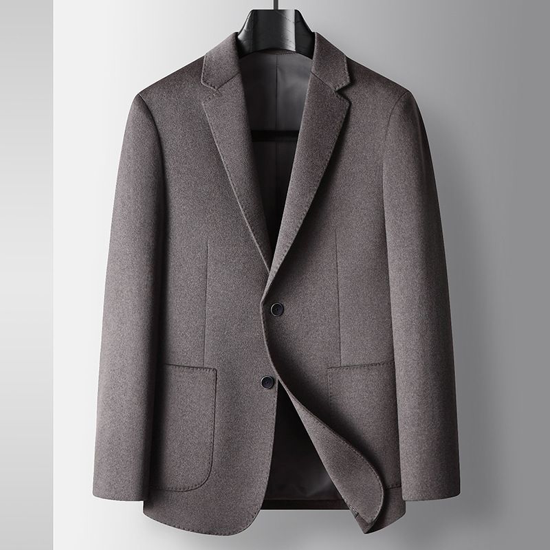 Men's Clothing Men's Casual Suit Autumn And Winter Mulberry Silk Wool Single Western Light Luxury Business Official Wool Suit Jacket_viptrois.com