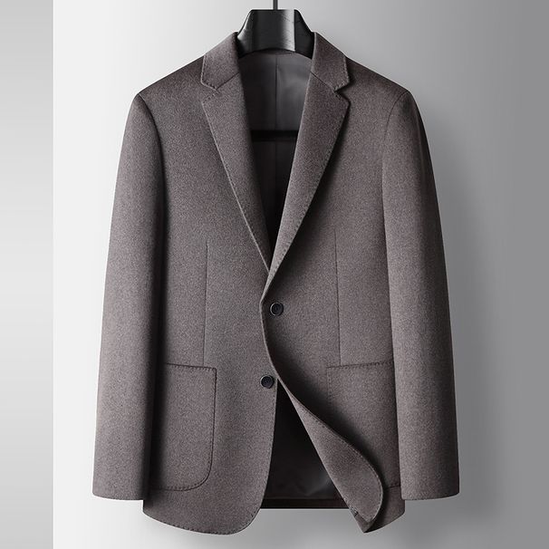 Men's Clothing Men's Casual Suit Autumn And Winter Mulberry Silk Wool Single Western Light Luxury Business Official Wool Suit Jacket_viptrois.com