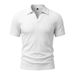 Men's Clothing Men's Summer Shirts Style Solid Color V Neck Short Sleeves Collared T Shirts For All Seasons For Formal & Casual_viptrois.com