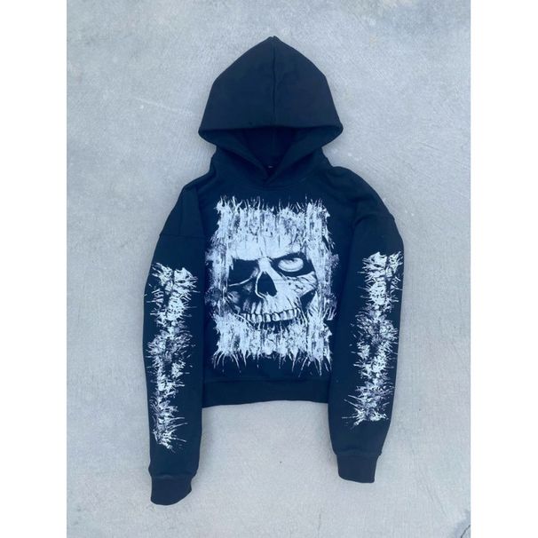 Men's Clothing Retro Street Style Pattern Print Pullover Sweatshirt Trend Top Fleece Sweater Unisex Top_viptrois.com