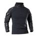 Men's Clothing Men's Black Tactical Frog Suit Top Quick Drying Long Sleeve T-Shirt Slim Fit Military Enthusiast Outdoor Training Uniform_viptrois.com