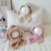 Kids' scarves baby winter cross scarf one hat baby new warm anti-freeze solid color small ears_viptrois.com