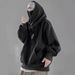 Autumn Style High Neck Hoodie Loose Top, Charging Hooded Jacket_viptrois.com