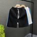 Men's Clothing Thin Summer Straight Leg Striped Five Point Casual Sporty Loose Fit Beach Shorts_viptrois.com
