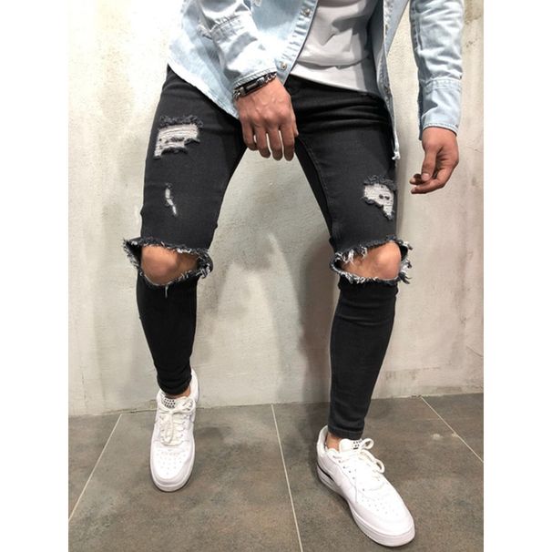 European And American Jeans Ripped Slim Men's Trousers Men's Pants_viptrois.com