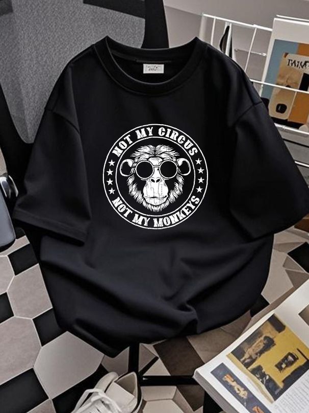 Not My Circus Monkeys Funny Monkey Animal Lover Graphic T-Shirt Unisex T-shirt Graphic Casual Soft Stretched Versatile Designer Clothes Streetwear_viptrois.com