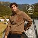 Men's Fleece-Lined Winter Jacket - Thickened Polyester Bomber Coat With Stand Collar (Black/Camel/Green/Navy)_viptrois.com