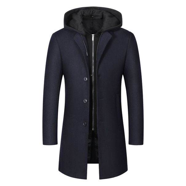 Men's Clothing new autumn and winter men's woolen coats wool fashion casual business men's jacket mid length tops for men_viptrois.com