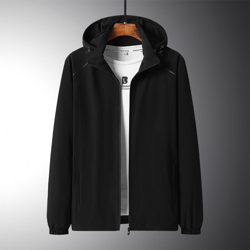 Men's Clothing Outdoor Elastic Windbreaker Soft Shell Rusk Clothes Plus Size Waterproof Thin Mountaineering Suit _viptrois.com