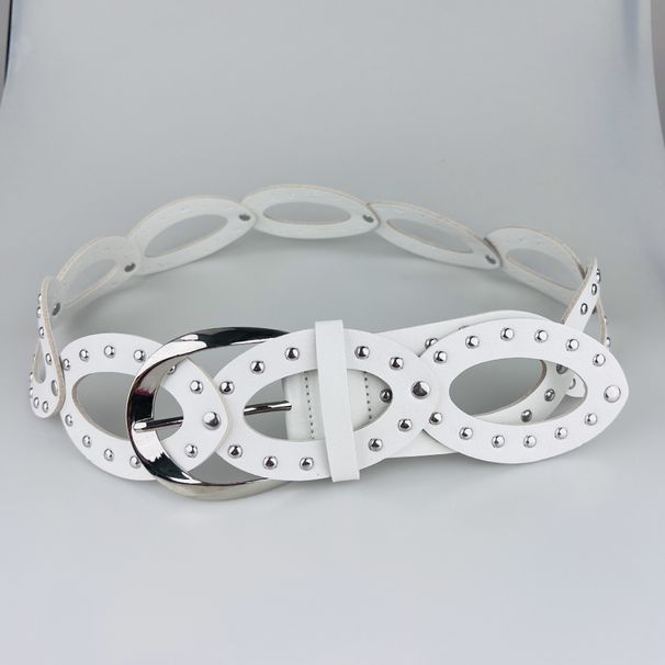 Belt Women's All Match Personality Punk Y2K Alloy Rivet Wide Belt Belt Belt Men's Trendy Dance Belt_viptrois.com