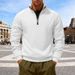 Men's Half-Zip Ribbed Stand Collar Sweatshirt - Casual Loose Pullover Fleece-Lined Hoodie For Winter & Autumn_viptrois.com