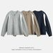 Monochrome Man- Color Block Patchwork Half-Zip Mid-Neck Sweater For Men Couples, Autumn And Winter Style, Grid Texture, Warm Knitted_viptrois.com