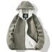 Men's Fleece Hooded Jacket – Thickened Polar Fleece Coat For Winter (XS-3XL, Black/Grey/Navy/Red/Khaki) | Unisex Warm Zip-Up Outdoor Jacket_viptrois.com