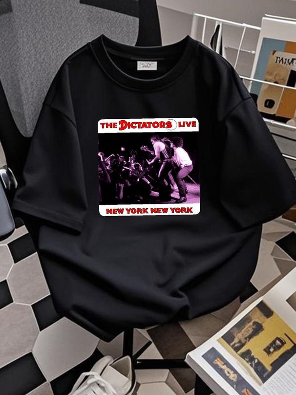 Rare Vintage The Dictators Live Band T Shirt Men Large Punk Rock Grunge Black Stylish Homme Graphic Soft Fashion Unisex Summer Slightly Versatile_viptrois.com