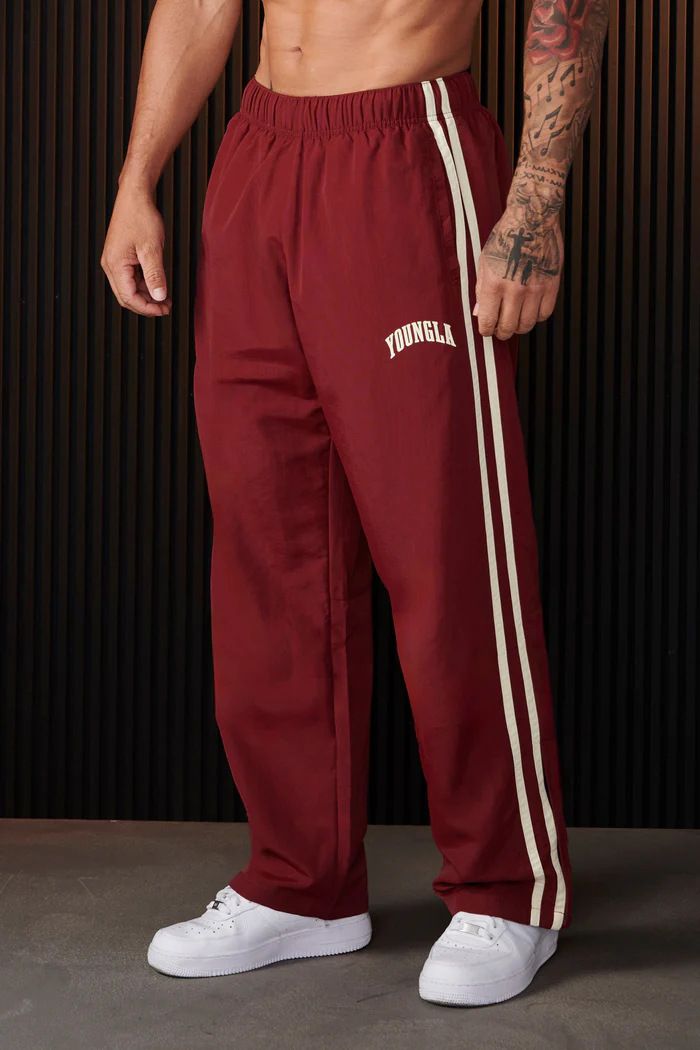 Men's Clothing Sports Pants Double Stripe Stitching Printed Casual Pants Gym Sports Fitness Mid Waist Straight Pants_viptrois.com