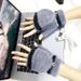 Heating Gloves Children's USB half-finger flip over electric gloves Student's extra thick mink velvet thermal gloves_viptrois.com