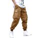 Men's Clothing Large Size Overalls Autumn Men's Casual Pants With Multiple Pockets For Teenagers With Loose Cuffs_viptrois.com