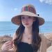 Sunshade Women's Spring And Summer Korean Version Versatile Large Brim Fisherman Travel Foldable Ethnic Pattern Sun Hat_viptrois.com