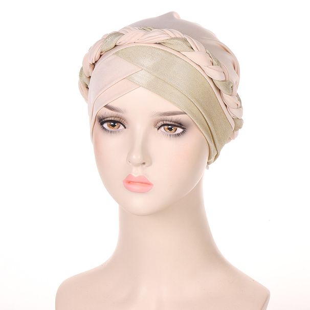 new multi color bright silk and milk silk braid hat fashionable casual headscarf hat in stock_viptrois.com