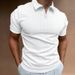Summer New Polo Shirt V-neck Striped High Stretch Short Sleeved Men's T-shirt_viptrois.com