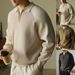 Autumn And Winter New Knitted Sweater Men's Polo Shirt Lapel Raglan Half Zipper Light Luxury Business_viptrois.com