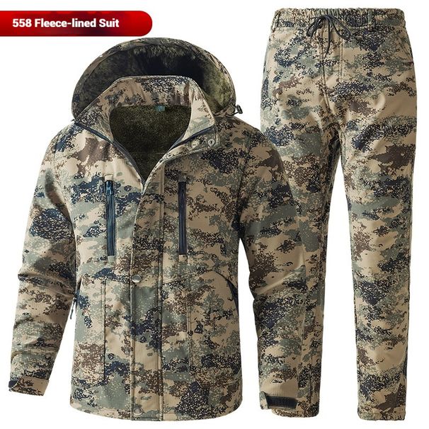 Conjunto De Ropa Laboral De Lana Gruesa Para Hombre, Malla Antidesgaste Resistente Al Frío Y Suciedad, Otoño E Invierno_viptrois.com