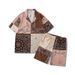 Men's Clothing Summer Beach Loose Shirt Suit Digital Printing Patchwork Cashew Flower Casual Shorts Cardigan Suit_viptrois.com