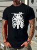 Skeleton Body And Cat, Halloween Costume Rib Cage Anatomy T-Shirt Female Summer Stylish Fashion T-Shirt For Women Casual Slightly Graphic Streetwear Casual Soft Versatile Designer Clothes Top For Everyday Wear Breathable Unisex_viptrois.com