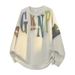 Men's Casual Korean Style Printed Round Neck Sweatshirt - Trendy Graphic Long Sleeve Pullover (M-4XL, White/Black/Deep Brown/Beige)_viptrois.com
