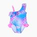 Mother & Kids New Girls Swimsuit Children's Baby Girl Fish Scale Print Ruffle Gradient Hot Spring Swimsuit_viptrois.com