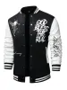 Manfinity Sporsity Baseball Bomber Jacket For Men - Long Sleeve Varsity Style Coat_viptrois.com
