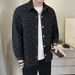 Shirt Jacket Boyfriend Spring And Autumn New Lapel Casual Jacket Trendy Brand Small Fragrant Sequins Men's Clothes_viptrois.com