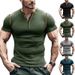 Summer Sports Fitness Slim Fit Breathable Men's Short Sleeve T-Shirt Men's Muscle Henry Shirt Men's T-Shirt_viptrois.com